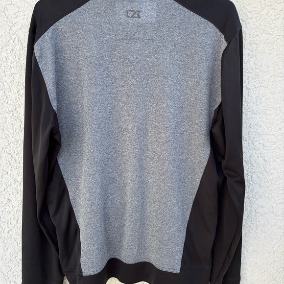 Gray and Black Lightweight Shirt Jacket with Quarter-Zip - Picture 6 of 7